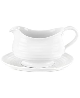 Portmeirion - Sophie Conran White Gravy Boat and Stand