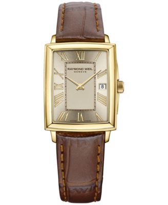 Raymond Weil - Women's Swiss Toccata Brown Leather Strap Watch 22.6x28.1mm
