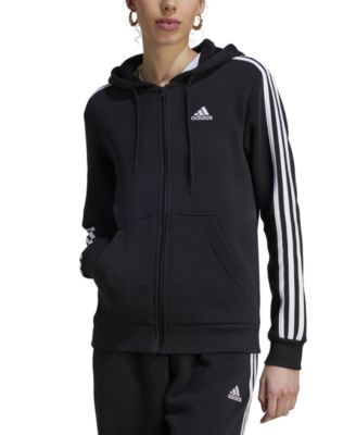adidas - Women's Essentials 3-Stripe Full-Zipper Hoodie