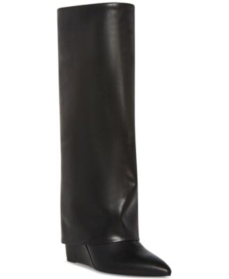Madden Girl - Evander Cuffed Wedge Wide-Calf Dress Boots