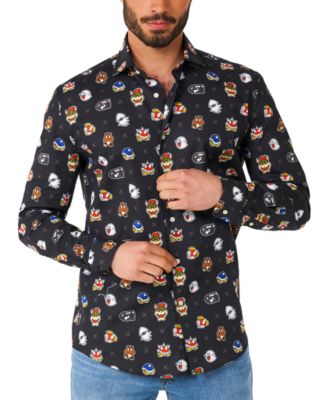 OppoSuits - Men's Long-Sleeve Super Mario Bad Guys Graphic Shirt