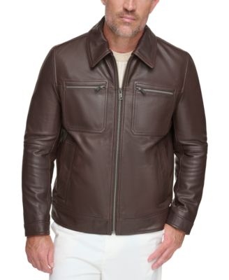 Marc New York - Men's Halen Pebbled Leather Trucker Jacket