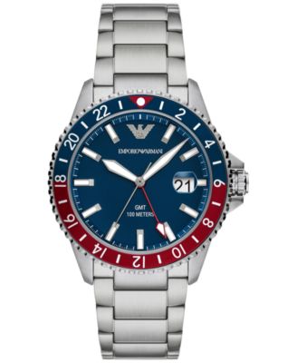 Emporio Armani - Men's GMT Dual Time Stainless Steel Bracelet Watch 42mm