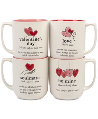 Certified International - Valentine's Day Mugs, Set of 4