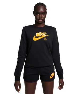Nike - Women's Sportswear Club French Terry Graphic Crewneck Fleece Sweatshirt