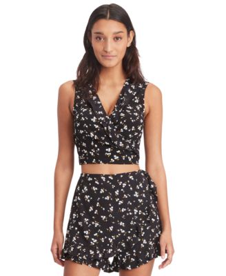 Tommy Jeans - Women's Floral-Print Cropped Ruffled Top