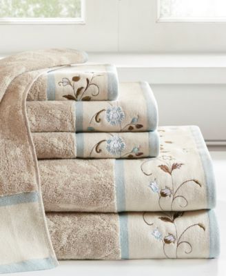 Madison Park - Cotton 6-Pc. Embroidered Jacquard Towel Set