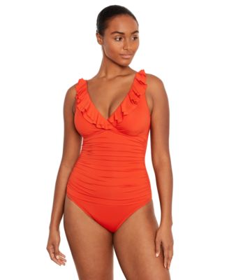 Lauren Ralph Lauren - Tummy-Control Underwire Ruffled One-Piece Swimsuit