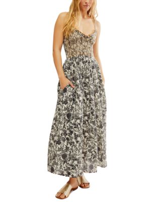Free People - omen's Sweet Nothings Cotton Smocked Maxi Dress