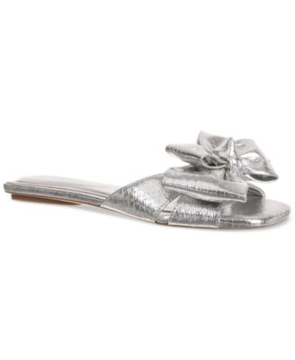 On 34th - Women's Jazminn Bow Slip-On Slide Flat Sandals