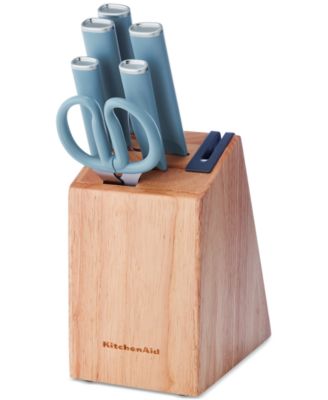 KitchenAid - Classic 7-Pc. Japanese Steel Knife & Sharpener Block Set
