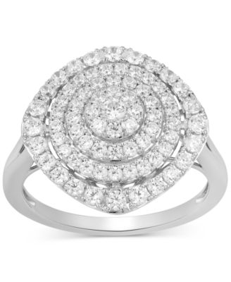 Macy's - Diamond Concentric Circle Statement Ring (1 ct. t.w.) in 10k White Gold