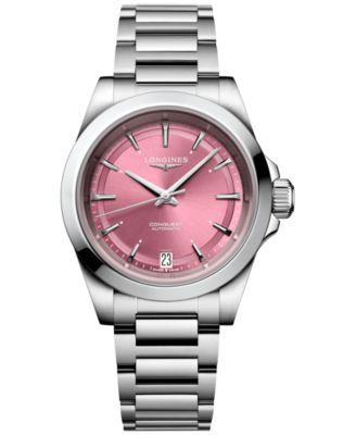 Longines - Women's Swiss Automatic Conquest Stainless Steel Bracelet Watch 34mm