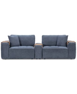 Furniture - Nycolle 3-Pc. Fabric Sectional Sofa with Console