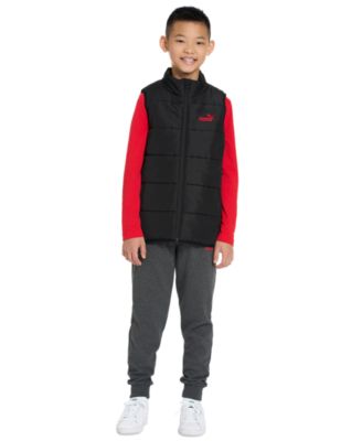 Puma - Big Boys Quilted Vest, T-Shirt & Jogger Pants, 3 Piece Set