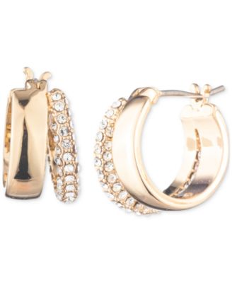 Lauren Ralph Lauren - Small Pav&eacute; Split-Hoop Earrings, 0.9"
