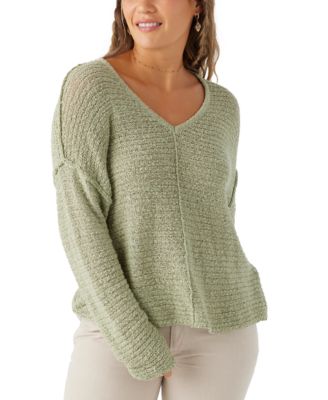 O'Neill - Juniors' Marina Cotton Exposed-Seam Dropped-Shoulder Sweater