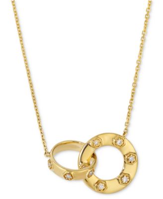 Le Vian - Nude Diamond Interlocking Circle Adjustable 19" Pendant Necklace (1/10 ct. t.w.) in 14k Gold