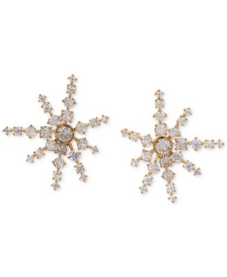 AJOA - Gold-Tone Cubic Zirconia Celestial Starburst Statement Earrings