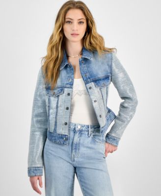 GUESS - Women's Clara Cotton Cropped Trucker Jacket
