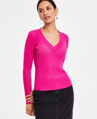 I.N.C. International Concepts - Women's Ribbed V-Neck Sweater