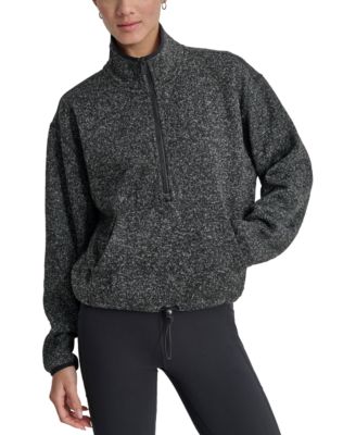 DKNY - Women's Fleece Half-Zip Bungee-Hem Sweater