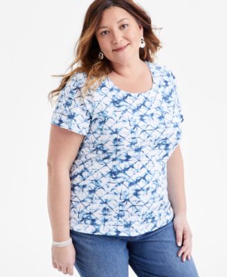 Style & Co - Plus Size Printed Scoop-Neck T-Shirt