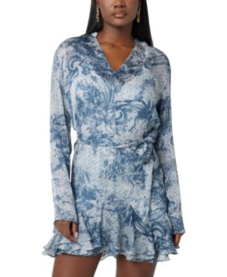 GUESS - Women's Sibilla Long-Sleeve Belted Dress