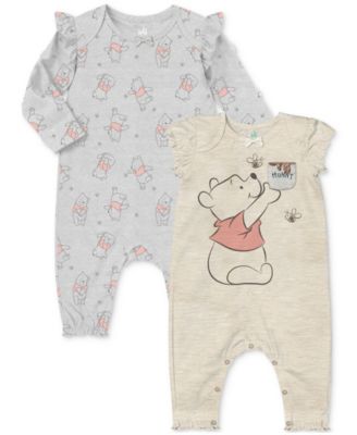 Disney - Baby Winnie-the-Pooh Long-Sleeve Coverall & Short-Sleeve Romper, 2 Pack