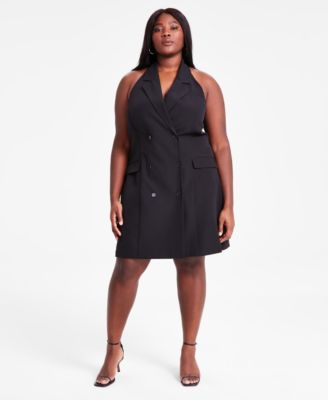 Bar III - Trendy Plus Size Halter Sleeveless Blazer Dress