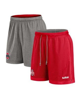 Nike - Men's Scarlet/Heather Gray Ohio State Buckeyes Player Reversible Shorts