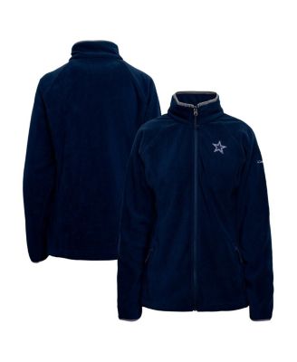 Columbia - Women's Navy Dallas Cowboys Give and Go III Fleece Raglan Full-Zip Jacket