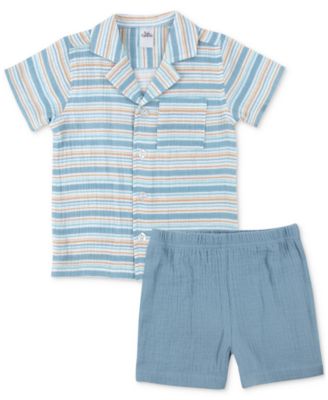 Baby Essentials - Baby Boys 2-Pc. Striped Shirt & Shorts Set