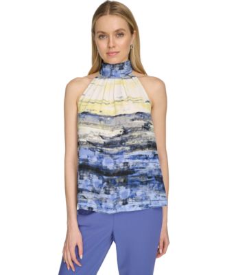 Calvin Klein - Women's Printed Halter Neck Top