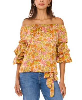 Vince Camuto - Women's Off-The-Shoulder Bubble-Sleeve Blouse