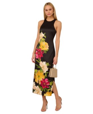 Adrianna by Adrianna Papell - Women's Printed Satin Sleeveless Midi Dress