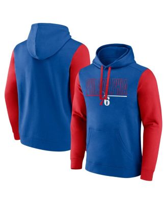 Logo Athletic - Men's Royal Philadelphia 76ers Outline Colorblock Pullover Hoodie