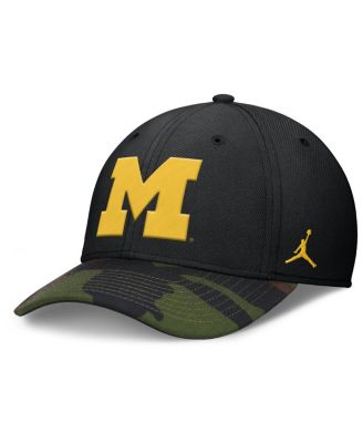 Jordan - Men's Black/Camo Michigan Wolverines 2024 Military Appreciation Rise Swoosh Performance Flex Hat