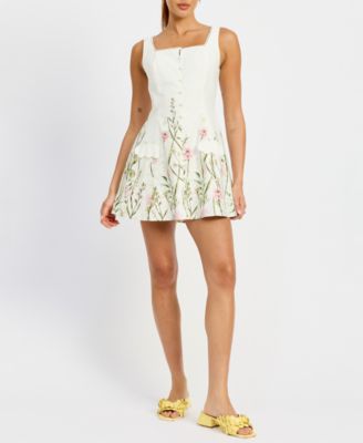 En Saison - Women's Esmeralda Floral Square-Neck Mini Dress