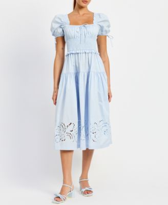 En Saison - Women's Abigal Puff-Sleeve Tiered Midi Dress