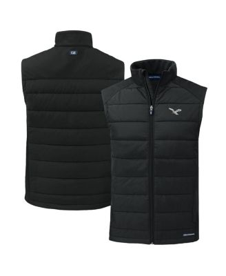 Cutter & Buck - Men's Cutter Buck Black Philadelphia Eagles Throwback Evoke Hybrid Eco Softshell Full-Zip Vest
