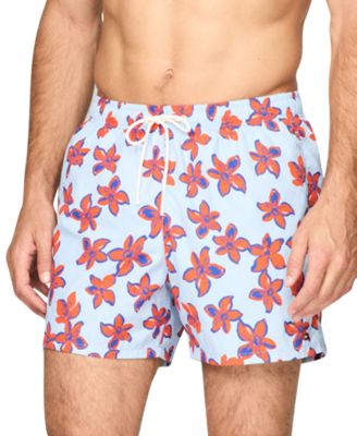 Tommy Hilfiger - Men's Tropical Floral Print Drawstring 5" Swim Trunks