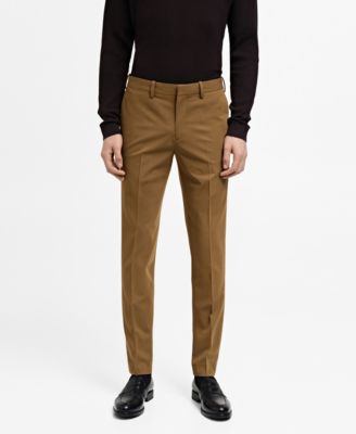 MANGO - Men's Stretch Fabric EU Super Slim-Fit Suit Pants