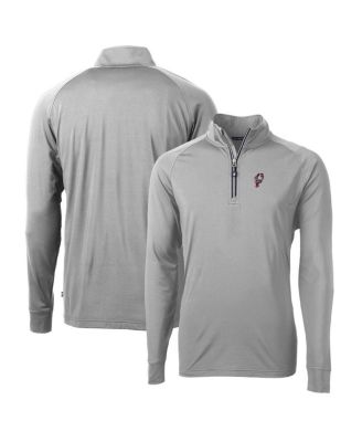 Cutter & Buck - Men's Gray Ohio State Buckeyes Adapt Eco Knit Stretch Quarter-Zip Pullover Top