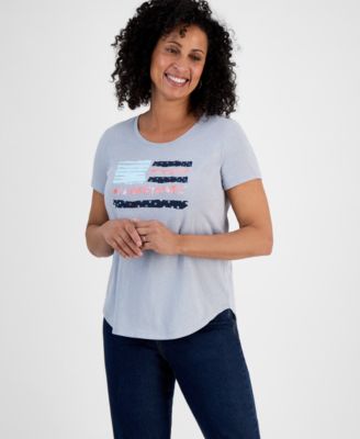 Style & Co - Petite Love USA Graphic Perfect Crewneck T-Shirt