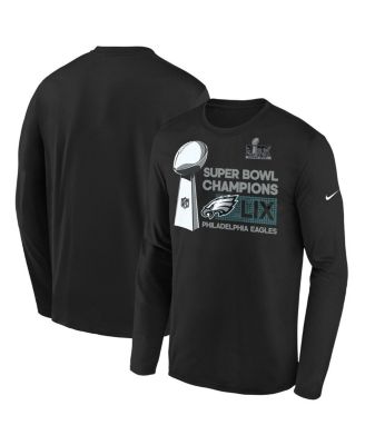 Nike - Big Boys and Girls Black Philadelphia Eagles Super Bowl LIX Champions Locker Room Trophy Collection Long Sleeve T-Shirt