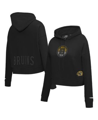 Pro Standard - Women's Black Boston Bruins Jewels Cropped Pullover Hoodie