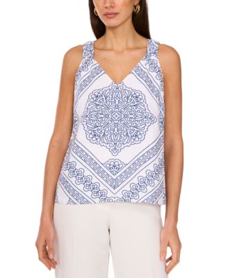 Vince Camuto - Women's V-Neck Printed Tank Top