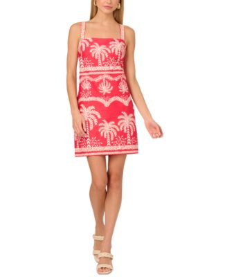 Adrianna - Women's Palm-Print Shift Dress