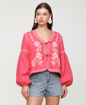 Avec Les Filles - Women's Embroidered Peplum Jacket